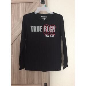 NWOT True religion boys medium long sleeve black tee